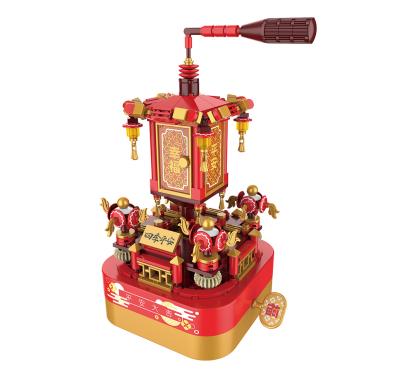 China DIY TOY Building Blocks Lantern Festival building block lantern music box assembled children's toys for sale