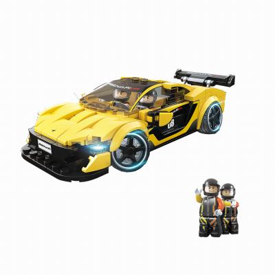 China Building block toy 366pcs 6+ racing car toys building block set building block car customized diy yellow for sale