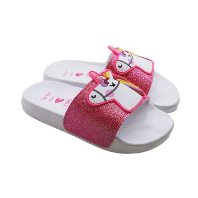 China Flat Girl's EVA Summer Beach Slippers - Sewing Animal Ornaments Slides Sandals Eva Slippers and Sandals for sale