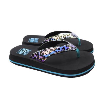 China Round Children's Summer Herringbone Sandals, Accept Customized Leopard PU Comfortable Flat Casual Sandals for sale