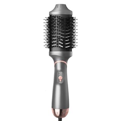 China Salon Ionic Beauty 3 in 1 Hair Dryer Volumizer Ion Hair Straightening Curling Hot Negative One Step Air Dryer Short and Long Hair Brush for sale