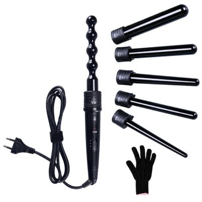 China 3 in 1 Interchangeable Hot Sale 6-in-1 Curling Iron Wand Set Instant Heat Up Hair Curler with 6 Interchangeable Ceramic Barrels for All Hair Types for sale