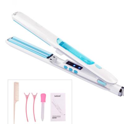 China Best Hair Straightener 2021 Professional Steam Hair Straightener Comb Outdoor Steam Flat Iron for sale