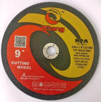 China INOX/STEEL/METAL 9 Inch Abrasive 230x1.9x22.23mm Thin Cutting Wheel Cutting Off Abrasives Disc For Metal And Stainless Steel for sale