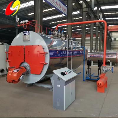 China Horizontal 2ton waste oil gas steam boiler for textile industry for sale