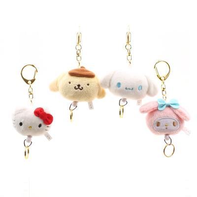 China New Arrival Cute Little Pudding Dog Melody Doll Keychain Plush Retractable Key Chain Doll Pendant for sale