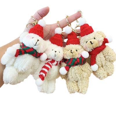 China Popular Most Popular Christmas Items Cute Bear Doll Plush Doll Key Chain Pendant Keychain for sale