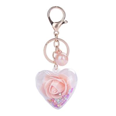 China Promotion Gift Cute Candy Flower Women Girl Lace Key Chain Single Ribbon Lanyard Car Key Ring for sale