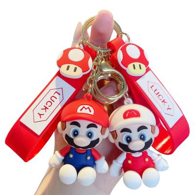 China 3D Cartoon Key Chain Mario Personality Keychain Small Gift Eco-Friendly Popular Car Key Accessories for sale