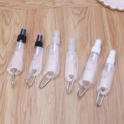 China Advertising 30ml 50ml Reusable Alcohol Spray Bottle Mini Size Hand Sanitizer Travel Portable Key Chain for sale