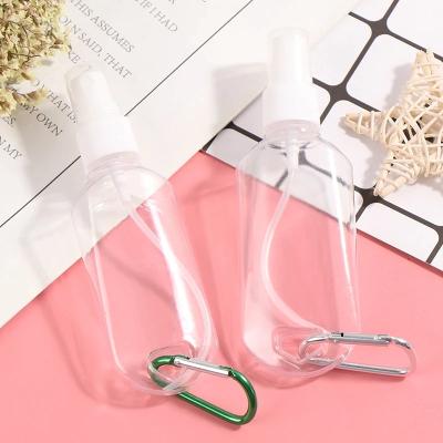 China Advertising New Hook Portable Sub-bottle Disinfection Alcohol Spray Bottle Transparent Hand Sanitize Key Chain for sale