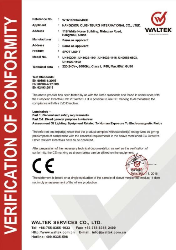 CE - Hangzhou Olightburg International Co., Ltd.