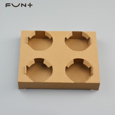 China Beverage 4 Cups Cheap Price Paper Takeout Holder Kraft Paper for sale