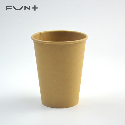 China China Single Wall Single Wall 8oz Yellow Kraft Paper Manufacturer Printable Customize Coffee Paper Cup for sale