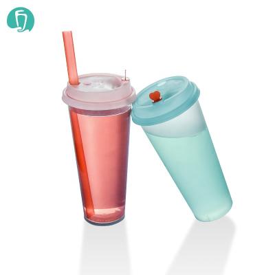 China 700ml/24oz Single Wall Customized Disposable Injection Molding Plastic With Lid China Factory Logo Printing Cup for sale