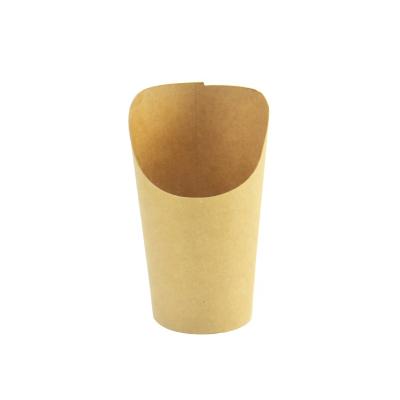 China Disposable Food Grade Paper French Fries Box Printed French Fries Scoop Cups With Customer Logo for sale