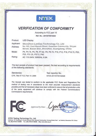 FCC Certificate - Shenzhen LanGao Technology Co.,Ltd