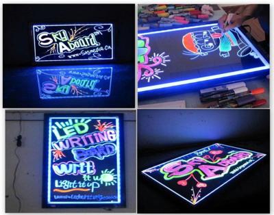 China Erasable Fluorescent LED writing boards 30×40cm Flashing Animation Full Color for sale