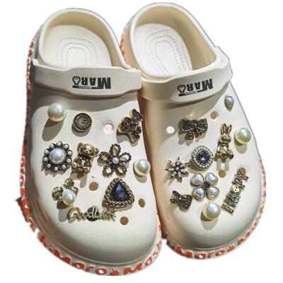 China Wholesale Custom Metal and Bead Charm Shoe Clog Charms for Girls Birthday Gifts Fit Sandals and Bracelets for sale