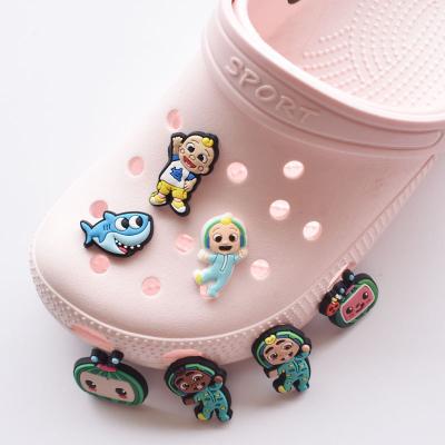 China Custom New Product Wholesale Designer PVC Croc Shoe Clog Charm Luxury Charm For Cocos Melon Croc Charms for sale