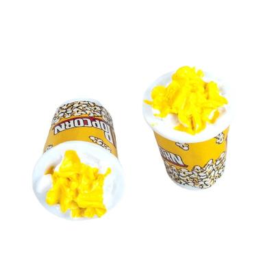 China Custom Wholesale Cute Croc Decoration Cute 3D Simulation Popcorn Charm Designer Croc Charms Lovely Clog Cartoon Food Shoes Accessories For Croc for sale