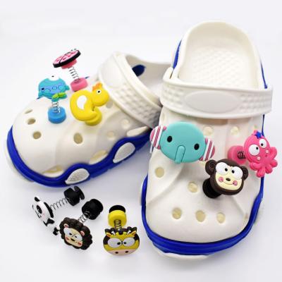 China Custom Croc Spring Cartoon Duck Elephant Shoes 3d Shoe Decorations Charms Clog Spring for Kids Croc Accessories for sale