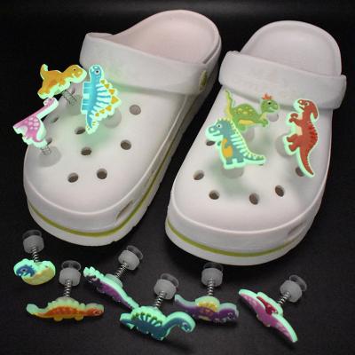 China Custom Croc Spring Cartoon Marine Animal Shoes 3d Shoe Decorations Luminous Shoe Decorations Charms For Kids Accessories for sale