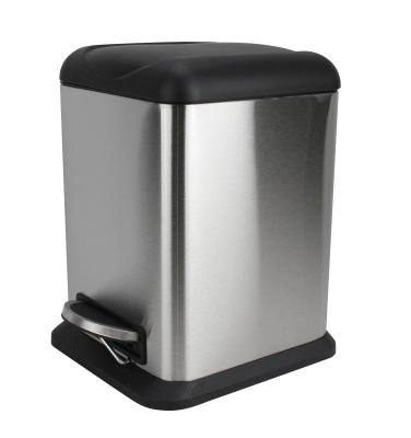 China Factory Price S/S410 Durable Cheap Durable Office Household Kitchen Rectangular Soft Close Waste Bin 6L for sale