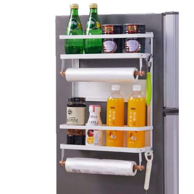 China White Durable Foldable High Quality Portable Iron Fridge Stored Large Shelf for sale