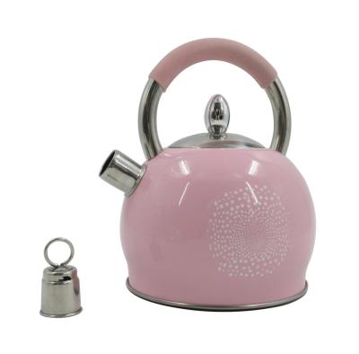 China Household Morden Adjustable Metal Water 3.0L Pink Steel Whistling Stainless Kettle For Household for sale