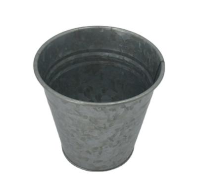 China CLASSIC Quality Ensure Portable Galvanized Metal Round Simple Gardening Flower Pot for sale