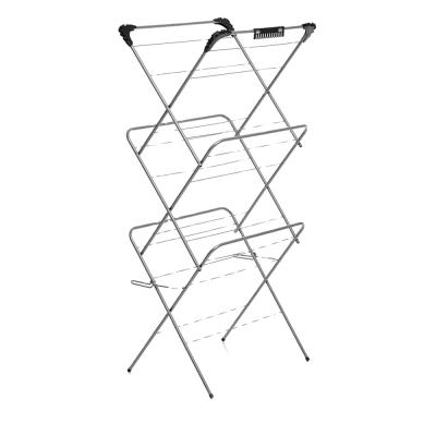 China Other OEM China Multifunctional Silver Folding Expandable Metal Clothes Garment Rack For Clothes for sale