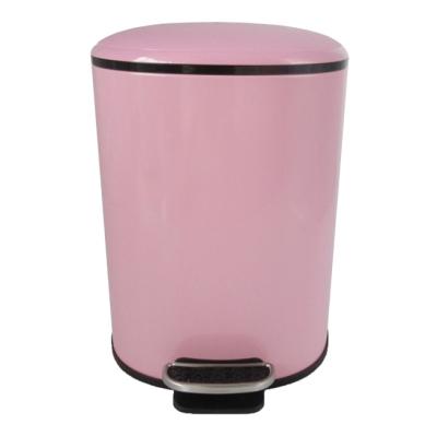 China Classic S/S 410 Powder Coating Rose Pedal Durable 5L Home Garbage Trash Induction Type Trash Can for sale