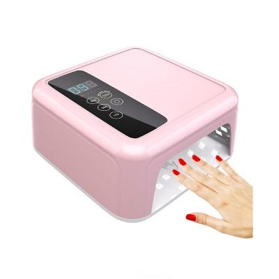 China Cordless Gel Nail Curing Touch LCD Screen Cordless Nail Dryer 72W Rechargeable Nail Lamp 218*213*90MM for sale