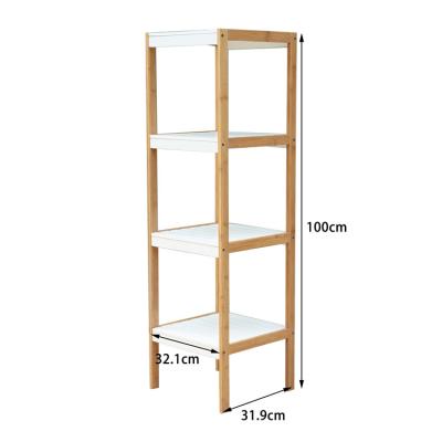 China High Quality Sustainable Simple Bamboo Wooden Square Shelf Home Storage Rack for sale