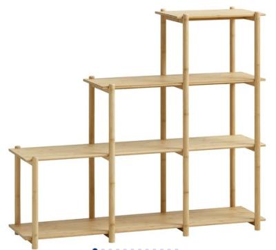 China Cheap Retro Three-Layer Stocked Bamboo Storage Rack for sale