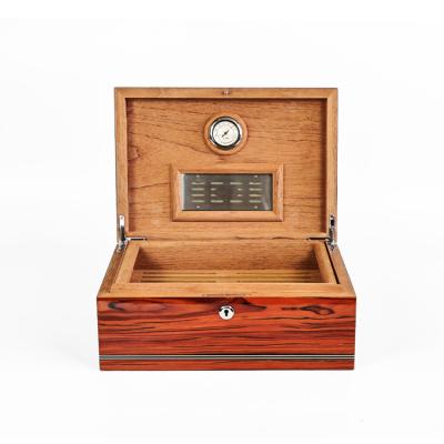 China Handmade wooden box cigar humidor with window and key MODERN BOX Cigar for sale