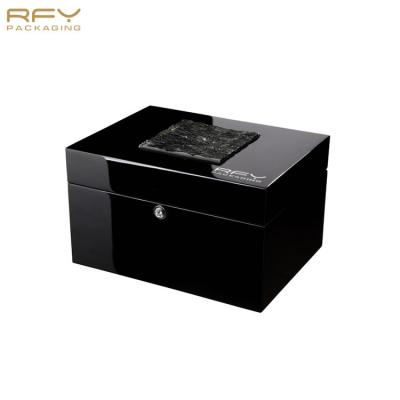 China Recyclable Luxury Black Lacquer Wooden Piano Sublimation Storage Gift Wooden Packaging Boxes for sale