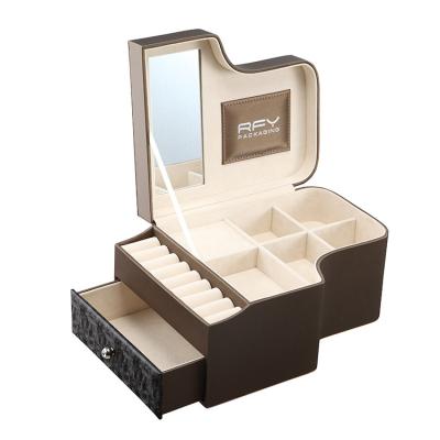 China Custom Logo Jewelery Box Luxury Jewelry Organizer Storage Custom Logo Jewelry Boxes With Pocket Drawer for sale