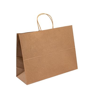 China Big Size Bolsas De Navidad Papel Brown Kraft Handle Paper Bags For Packaging Te koop