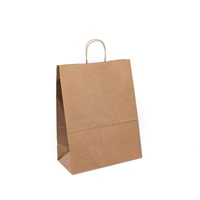 China Recycled Grocery Shopping Brown Kraft Paper Bags With Handles Te koop