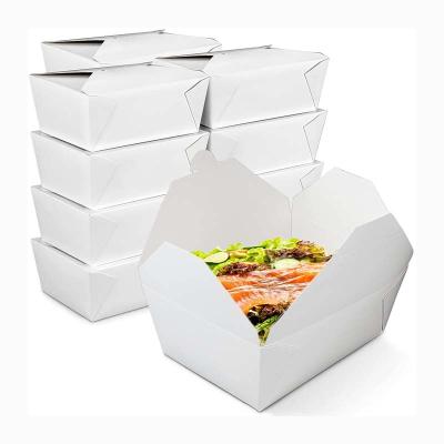 China Microwavable Bento Paper Box, de Waterdichte Meeneemcontainers van Kraftpapier Te koop