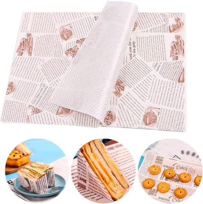 China Las hojas impermeables del papel de cera de la comida, meriendan en el campo papel de cera impermeable a la grasa para la comida en venta