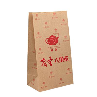 China Recyclable Brown Paper Bread Bag 8 Color Waterbased Ink Printed for sale