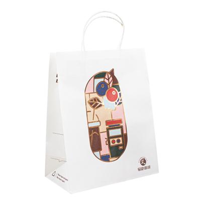 China Brown/White Customized Shopping Handle Bags With 100gsm-200gsm Thickness for sale