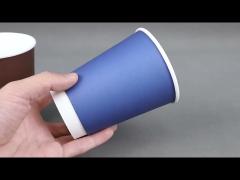 12oz Double Wall Coffee Cup Disposable PLA Coating With Lids FSC FDA Certified