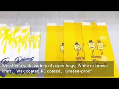 OEM Printing Waterproof Kraft Paper Bag Oil Resistant Grease Resistant