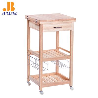 China Solid Wood Wooden Serving Cart for sale