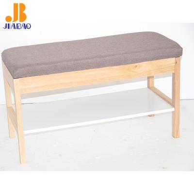 China (Size)Adjustable Modern Home Furniture Entryway One Row Soft Cushion Wooden Shoe Bench Storage Shelf Rack Living Room Furniture 80*35*47CM for sale