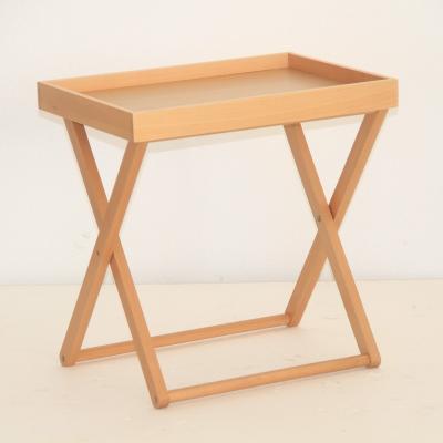 China Eco-friendly Wooden Folding Pallet Dinner Table Tea Tray Sofa Side Portable Collapsible Table TV Tray Coffee Stand Serving Snack for sale